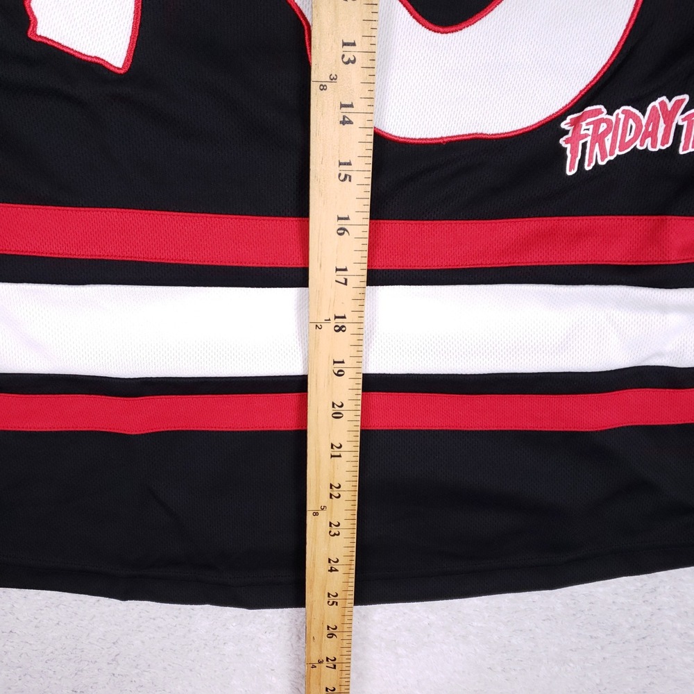 Friday the 13th Jason Voorhees Hockey Jersey Black Red Slasher Horror Small - Picture 9 of 9